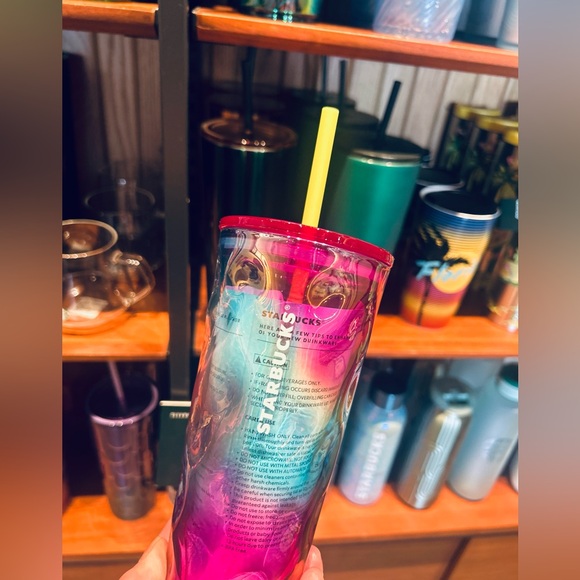Starbucks Rainbow Mottled Rippled Texture Iridescent Glass Tumbler Cup 2024 NWT - Picture 12 of 16